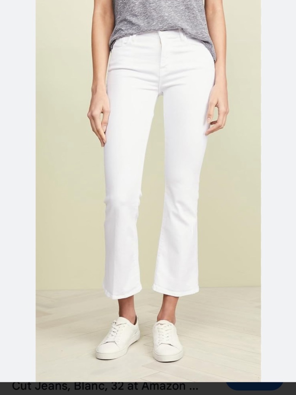 Frame Denim White Cropped Flare Jeans